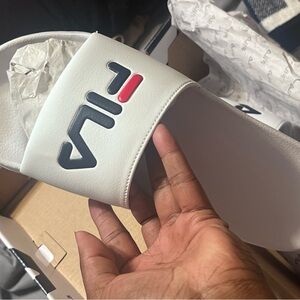 Fila Drifter White Slides
